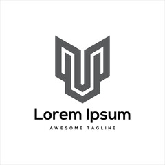 MU Letter Logo Design Free Icon