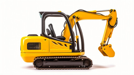 Small or mini yellow excavator