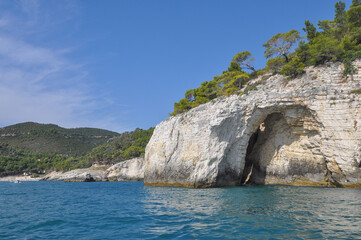 Sea caves in Vieste