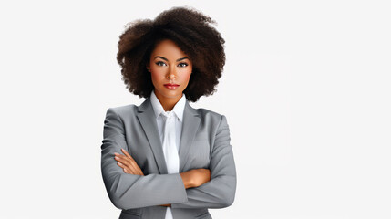 Naklejka na ściany i meble Young modern african business woman with afro hairstyle
