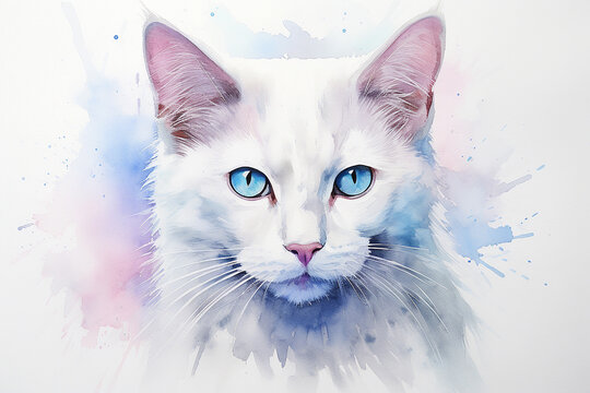 Retrato Acuarela Gato