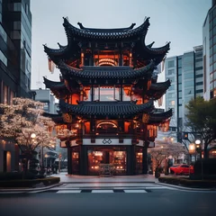 Fotobehang Beautiful architecture building in seoul city © anime