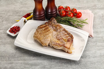 Grilled pork neck juicy steack