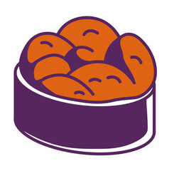 Sushi ikura maki, Japanese and Asian cuisines