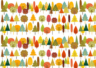 北欧風 秋色な森　パターン