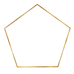 Metallic gold glitter pentagonal frame