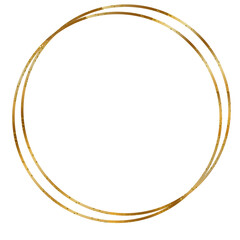 Overlay of metallic gold glitter circle frame
