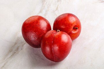 Ripe sweet juicy red plum