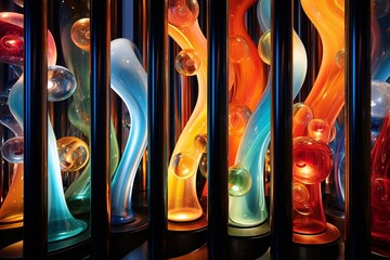vibrant glass tubes. Generative AI