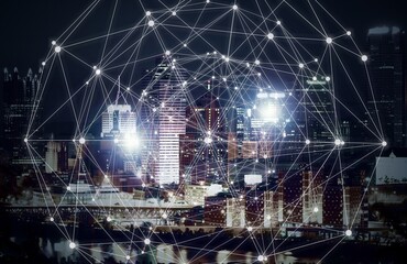 New currency of 'BRICS' concept on city background