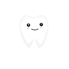 cartoon white teeth cute smile Can be used as a logo.