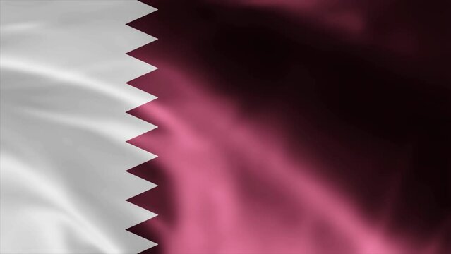 Qatar flag is waving 3D animation. Qatar flag waving in the wind. National flag of Qatar. flag seamless loop animation
