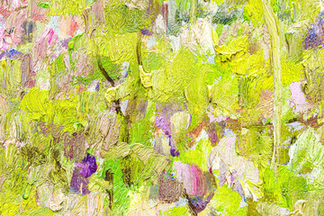 Colorful abstract oil painting art background. Texture of canvas and oil.