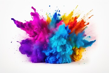 Fototapeta na wymiar Illustration of colourful explosion for Happy Holi, Indian festival of colours new style theme