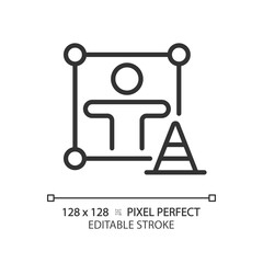 2D pixel perfect editable black accountability icon, isolated vector, thin line illustration representing soft skills.