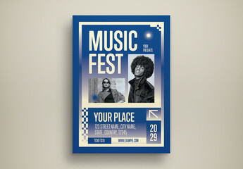 Blue Gradient Music Fest Flyer Layout