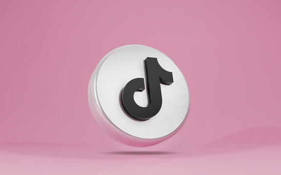 Pune, India - September 13, 2023. Tiktok App 3D Icon, Popular Social Media Logo On Pink Background. 3D Illustration Render