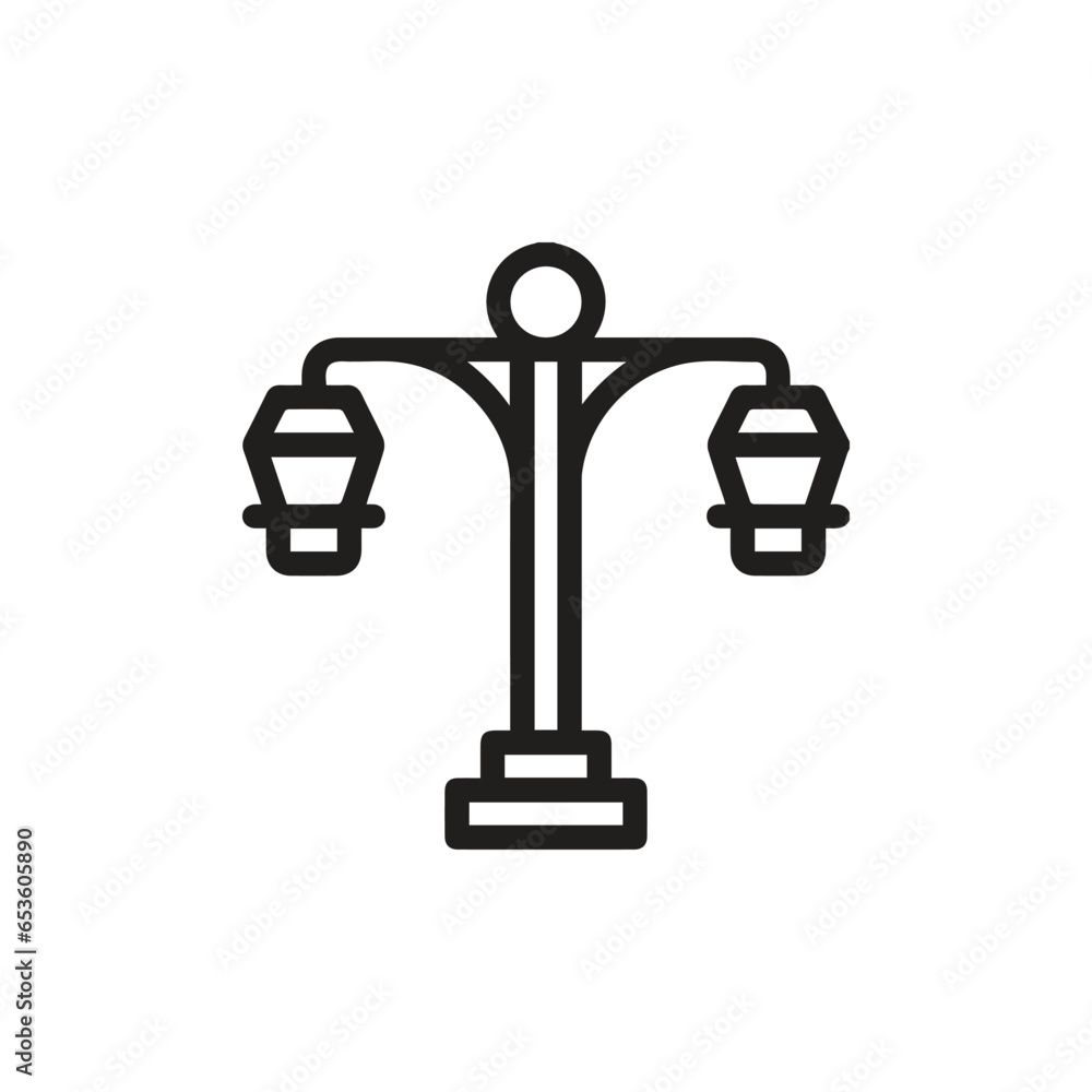 Poster street lamp icon vector. linear style sign for mobile concept and web design . street lamp symbol il