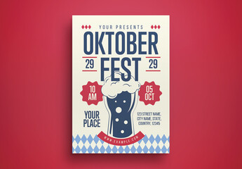 White Retro Oktober Fest Flyer Layout