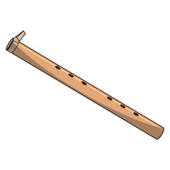 bamboo flute vector illustration