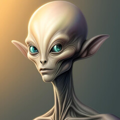 Portrait of an alien being from another planet.  Generative AI