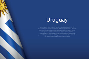 national flag Uruguay isolated on background with copyspace - obrazy, fototapety, plakaty