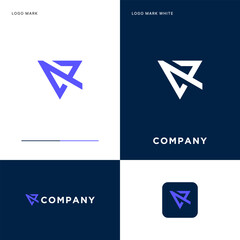 V R Vector Icon Illustration Design