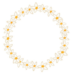 Watercolor daisy wreath