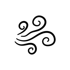 Hand drawn wind air flow icon 