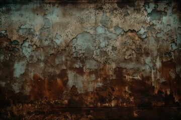 A weathered clock on a rusty wall