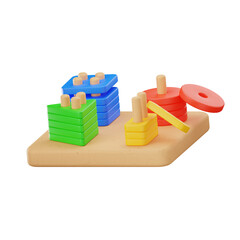 Shape Puzzle Kids Education Toys 3D Illustrations