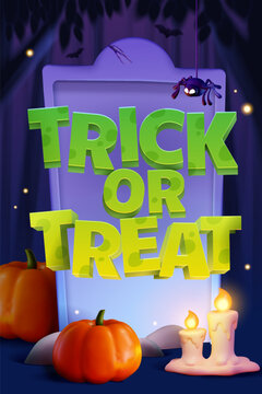 3D scary Halloween poster