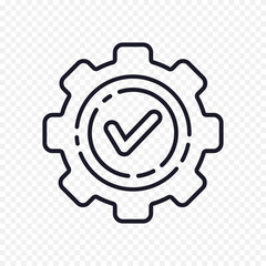 Effective maintenance concept, gear symbol, system data result pictogram.