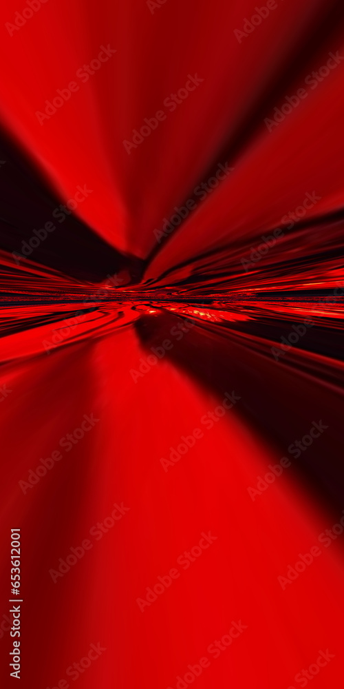 Poster exploding striped blood red and scarlet lines to vanishing point with perspective