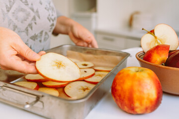 Preparing apples for drying
