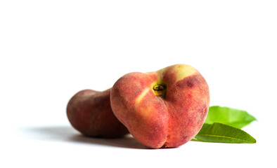 Peach fruit isolated on white background