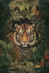 Naturalist illustration of a tiger