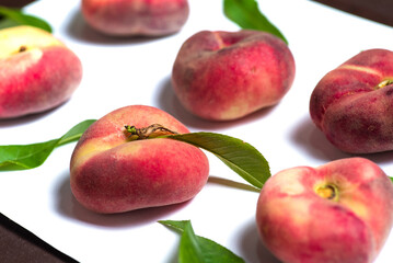 Peach fruit isolated on white background