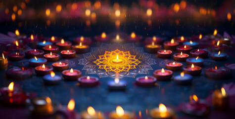 Traditional Diwali Festival decoration background. Festival of lights concept. - obrazy, fototapety, plakaty