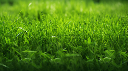 Lush green grass meadow background. Nature background