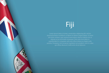 national flag Fiji isolated on background with copyspace