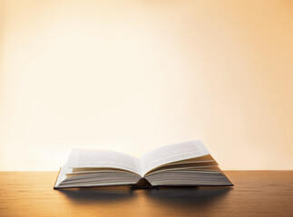 Open book on white background