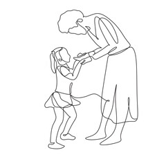 One line drawing. Happy friendly family.
Fashionable couple style.