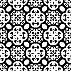 White background with black pattern. Seamless texture for fashion, textile design,  on wall paper, wrapping paper, fabrics and home decor. Simple repeat pattern.