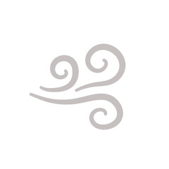 Doodle wind blow icon vector