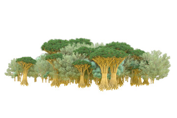Obraz premium African forest isolated on transparent background. 3d rendering - illustration