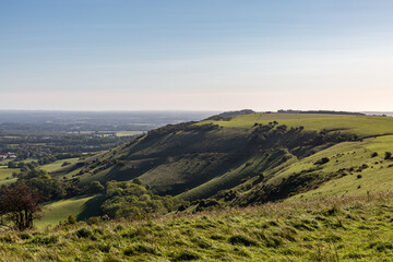 Looking out from Ditchling Beacon over Sussex, on a sunny autumn morninf