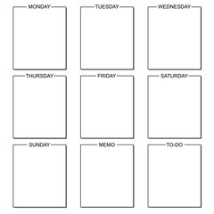 Set of black and white doodle frames for sticky note. Vector illustration. Stock image.