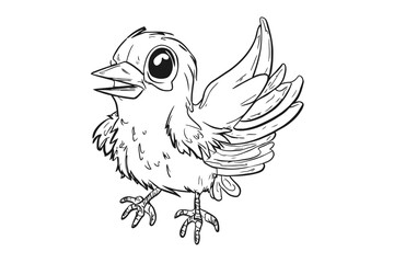 Feathered Friends in Whimsical Wonderland: The Playful Adventures of a Cute Cartoon Bird