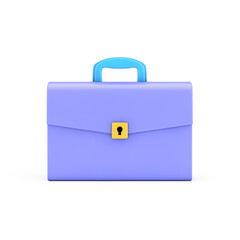 Cartoon Icon Briefcase or Schoolbag. 3d Rendering